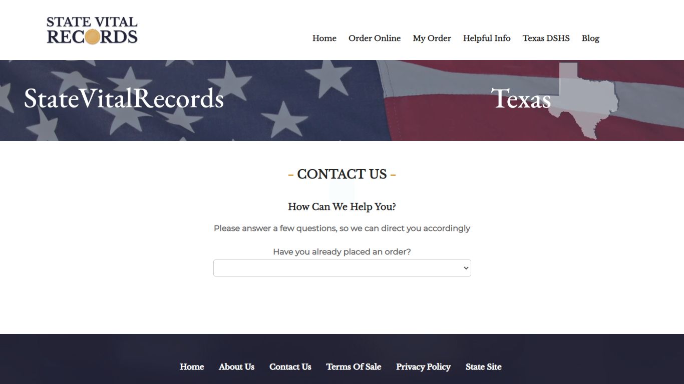 State Vital Records | Contact Us
